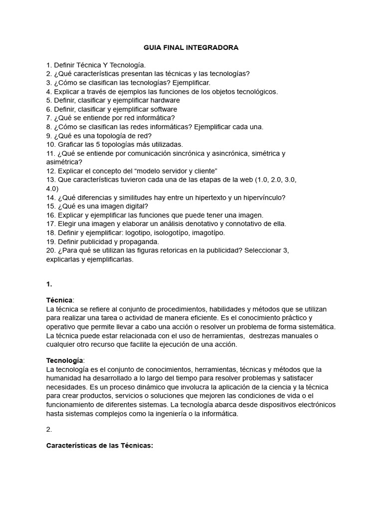 Guía Completa sobre Técnicas y Tecnologías | PDF | Hardware de la ...