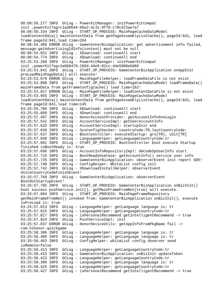 GameCenterBiz Application Log Analysis | PDF | Computing | Web Development