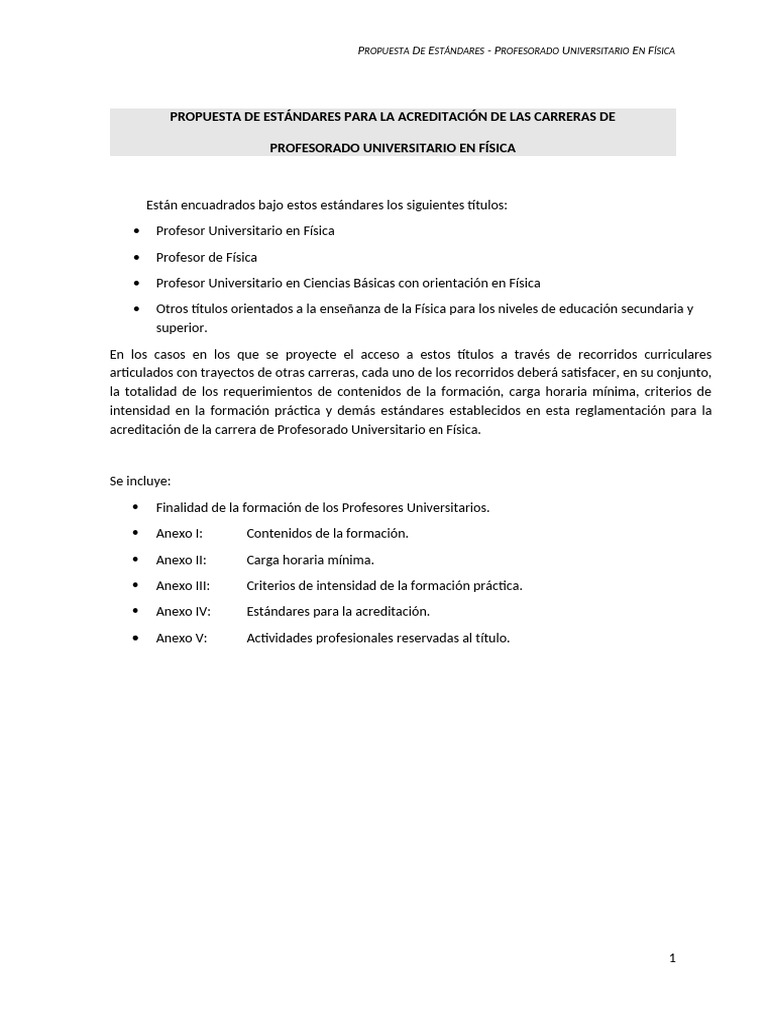 18-12- Subcom. Profesorados- Estandares FISICA | PDF | Plan de estudios ...