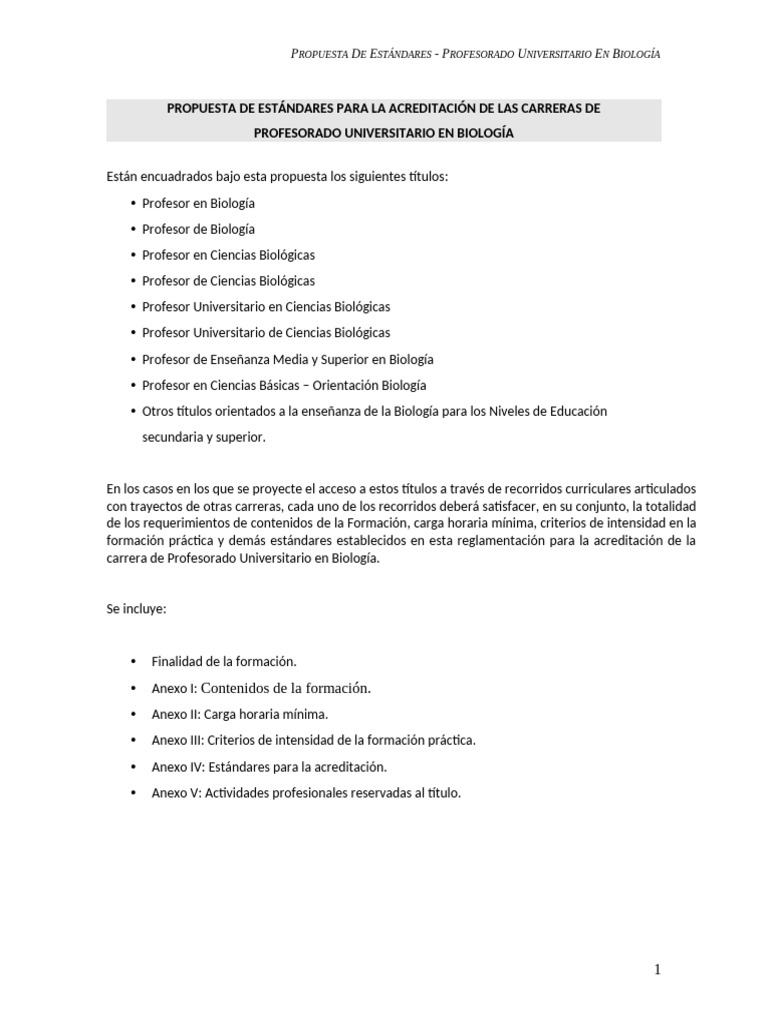 18-12 Subcom. Profesorados - Estandares BIOLOGIA | PDF | Maestros ...