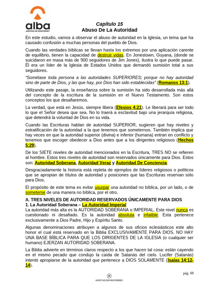 Abuso de Autoridad en la Iglesia | PDF | Biblia | espíritu Santo