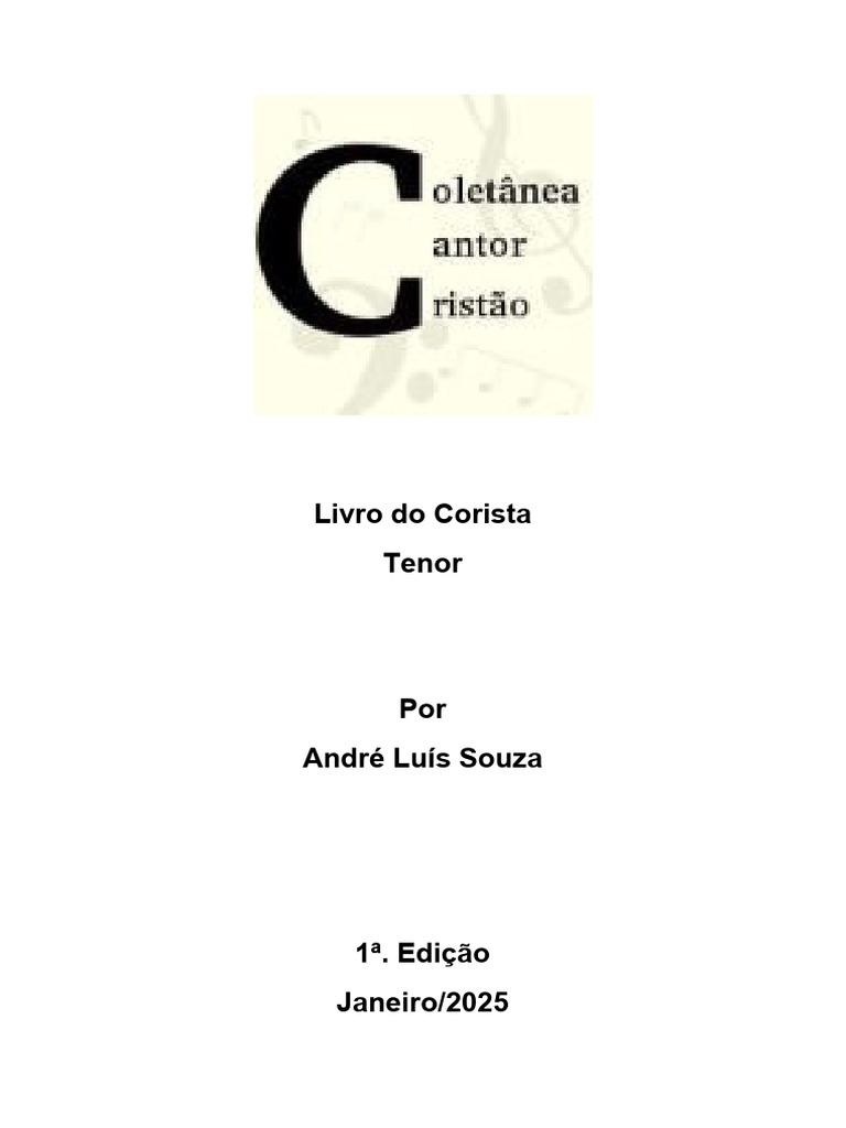 Livro do Corista: Tenor para Coral | PDF | Coro | Amor