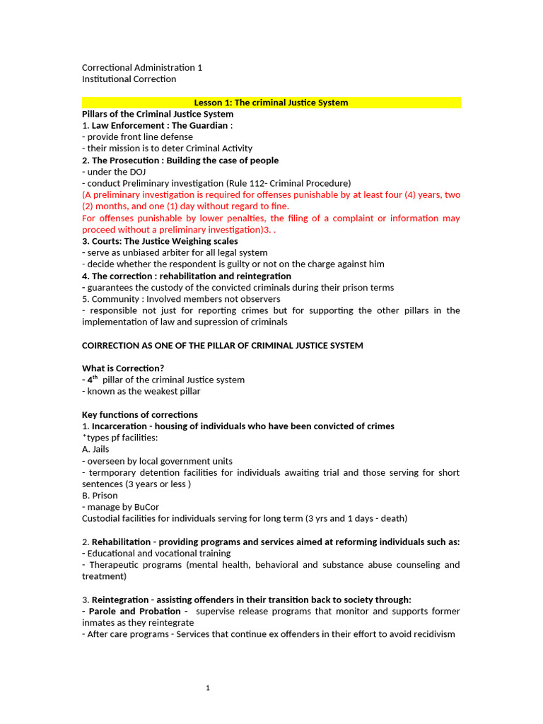 Correctional Administration 1.docx - Lecture | PDF | Punishments ...