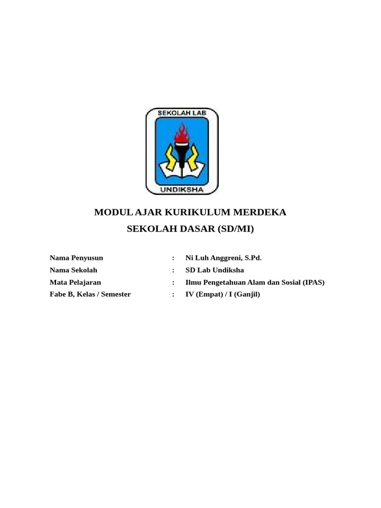 Modul Ajar Kurikulum Merdeka Sekolah Dasar (Sd/Mi) | PDF