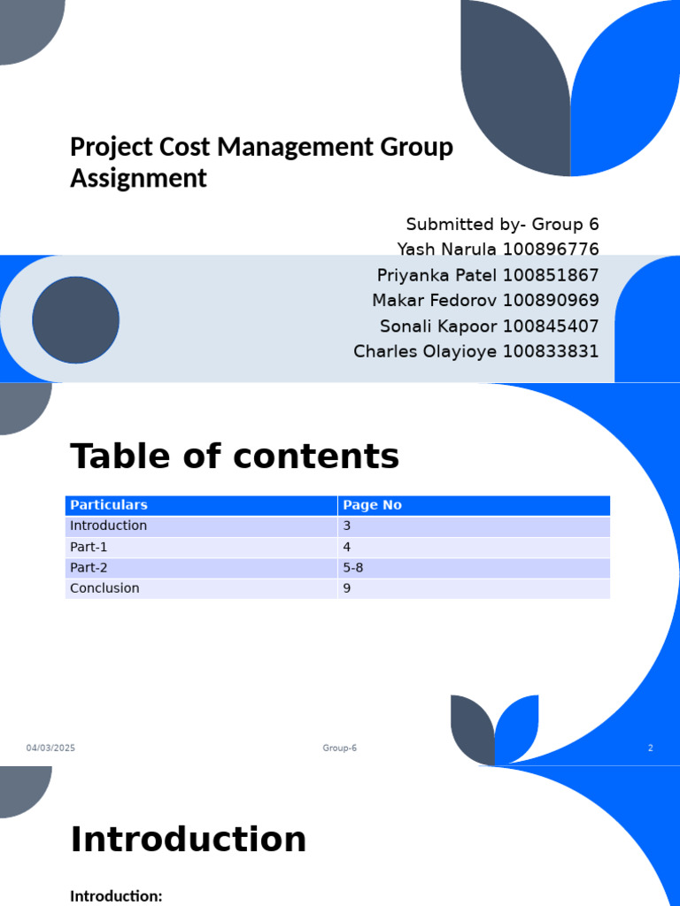 Project BUILD Cost Management Analysis | PDF
