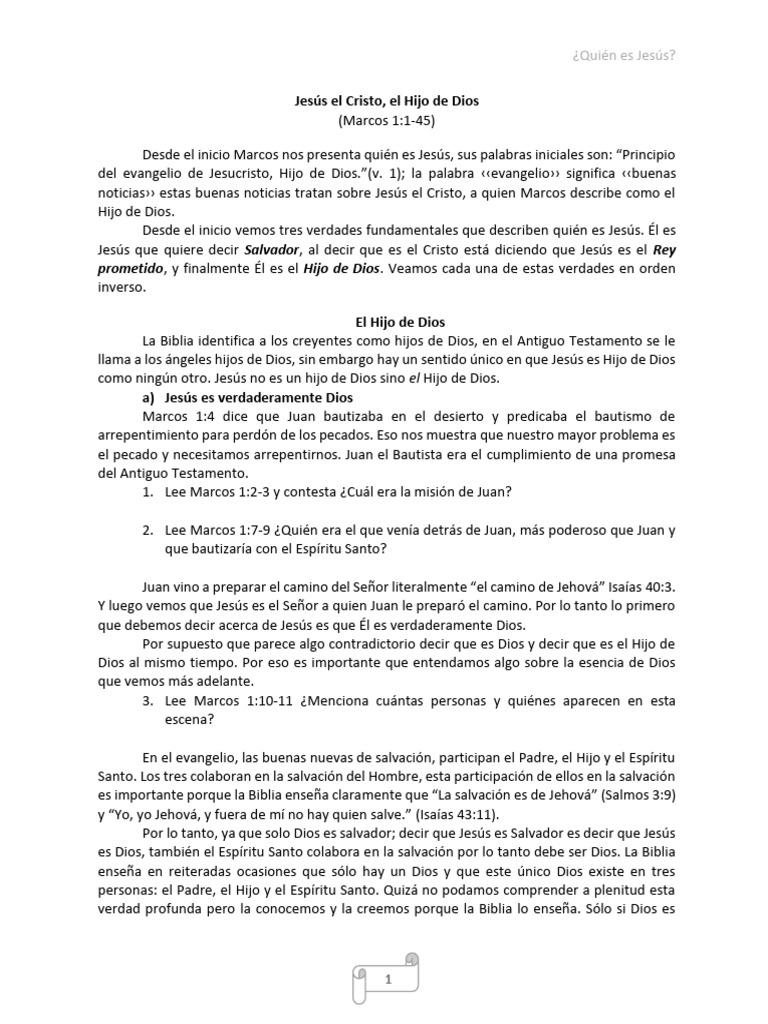 Jesús: Hijo de Dios y Rey Prometido | PDF | Jesús | Cristo (título)