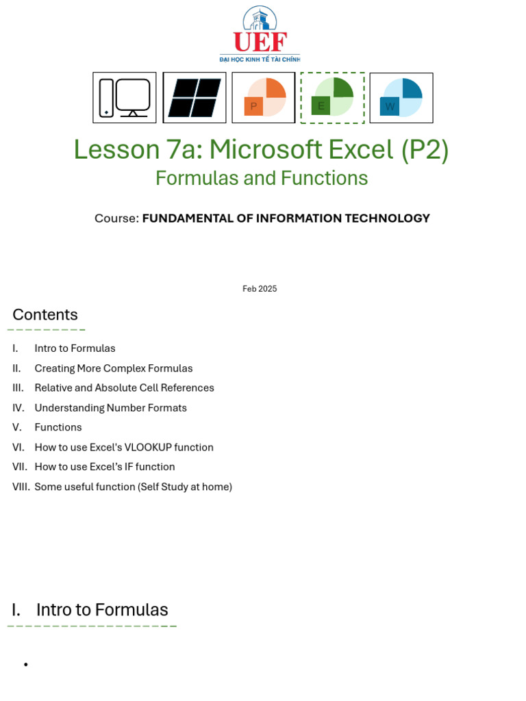 Excel Formulas and Functions Guide | PDF | Multiplication | Computer ...