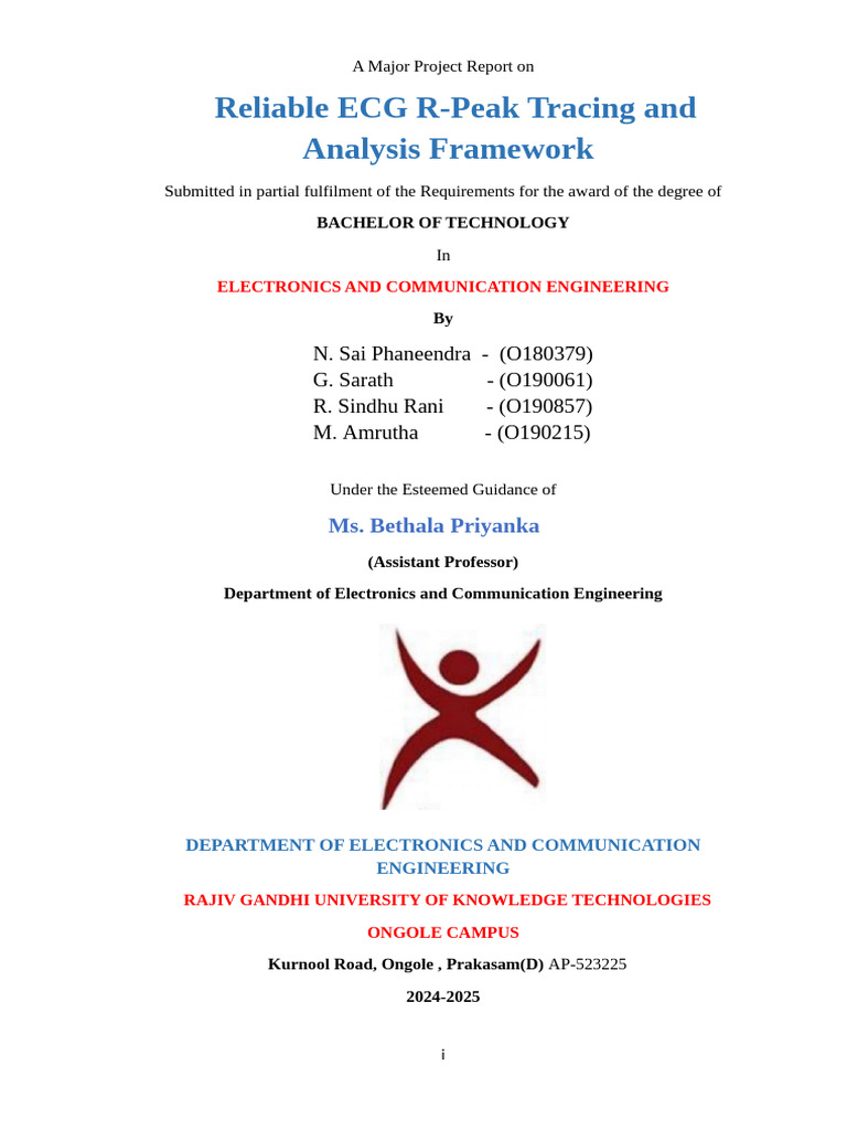 Reliable ECG R-Peak Detection System | PDF | Digital Signal Processing ...