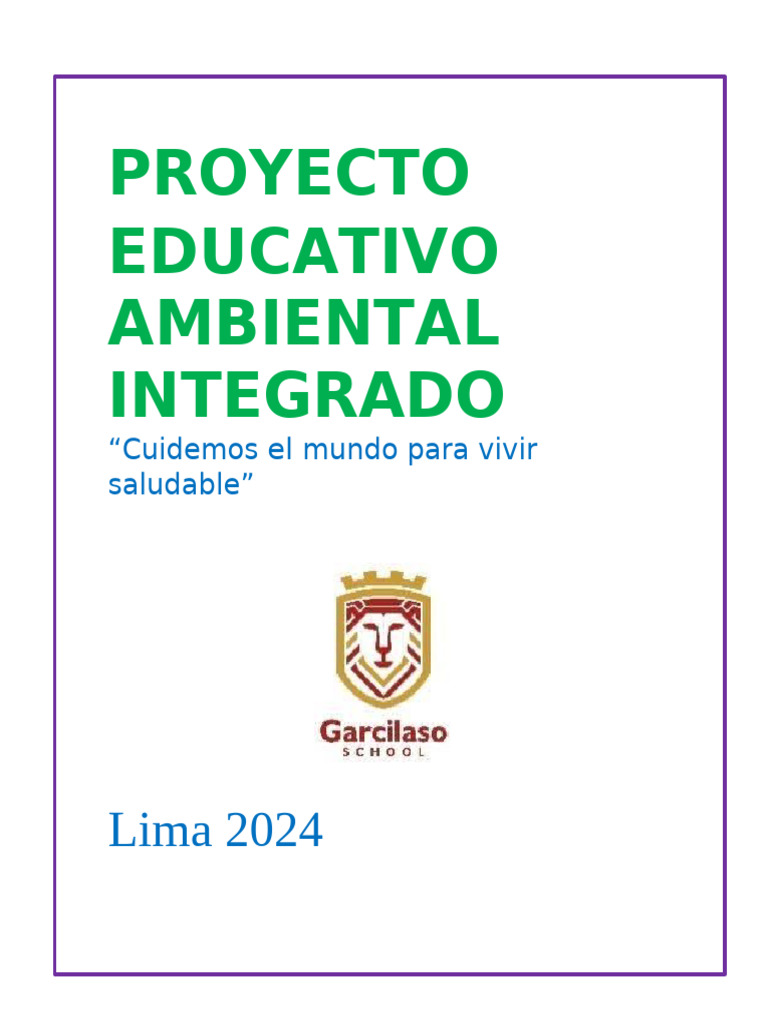 Proyecto Educativo Ambiental 2025 | PDF | Sustentabilidad | Reciclaje