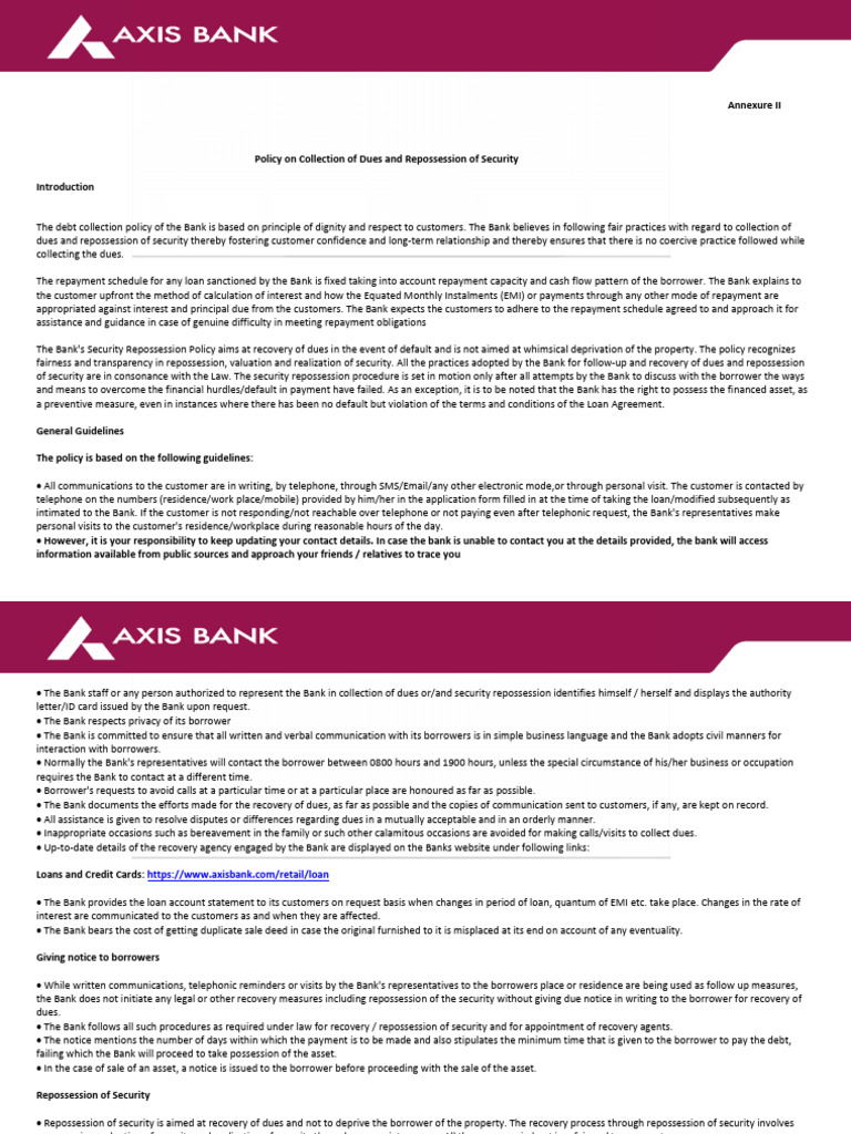 Dues Collection and Repossession Policy | PDF | Banks | Repossession