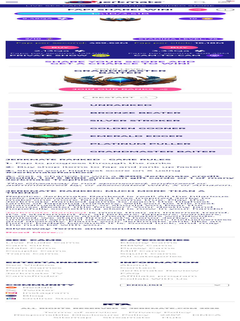 Jerkmate Ranked: Game Rules & Rewards | PDF | World Wide Web | Internet ...