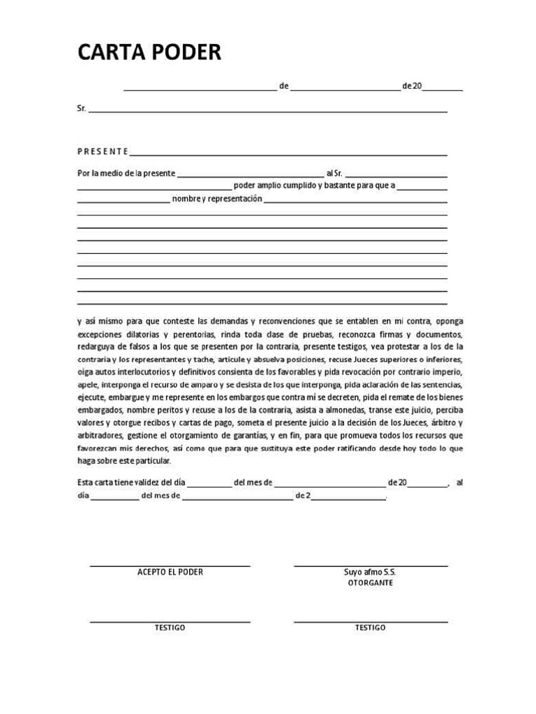 carta poder simple | PDF