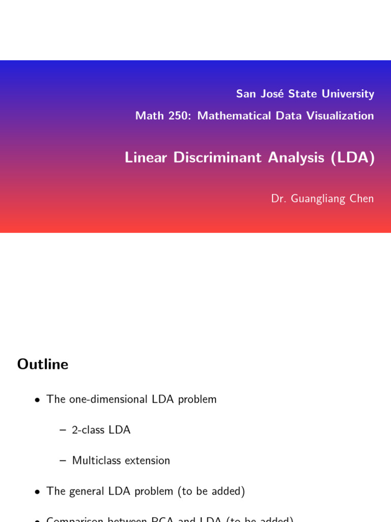 Multiclass LDA in Data Visualization | PDF | Eigenvalues And ...