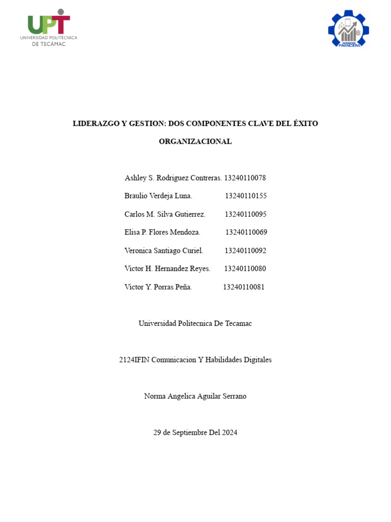 Liderazgo y Gestión: Claves del Éxito Organizacional | PDF | Liderazgo ...