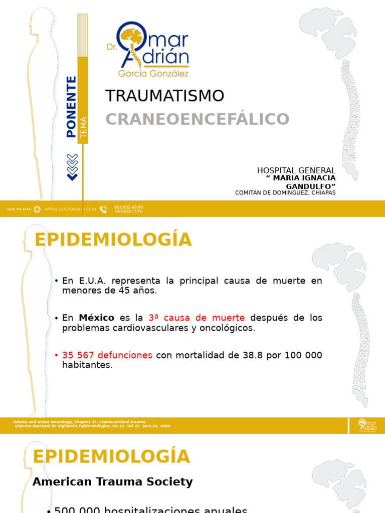 Epidemiología y Manejo del TCE | PDF | Traumatologia | Emergencias Médicas