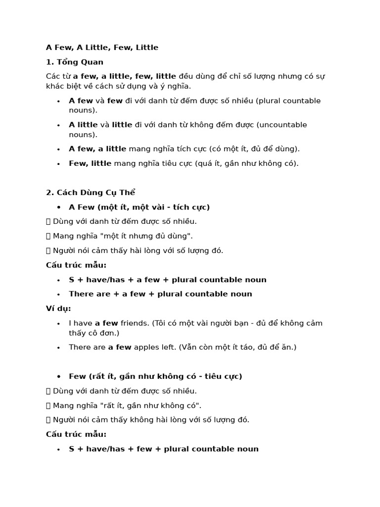 A Few, Few, A Little, Little | PDF