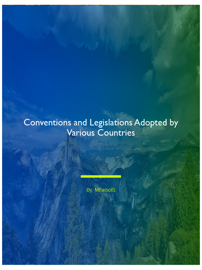 T15 Conventions and Legislations Adopted by Various Countries | PDF ...