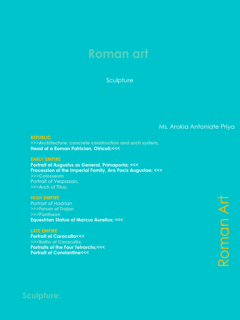 3.2. B. Roman Art - Sculpture | PDF | Roman Empire | Roman Emperors