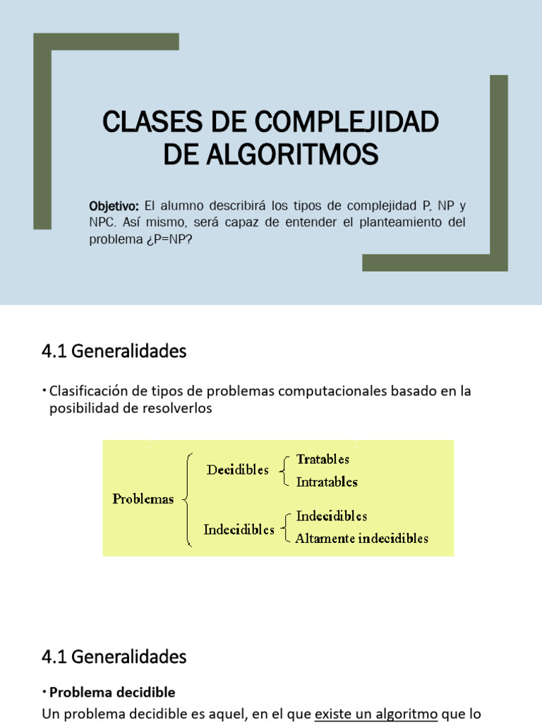 Clases de Complejidad: P vs NP | PDF | Teoría de la complejidad ...