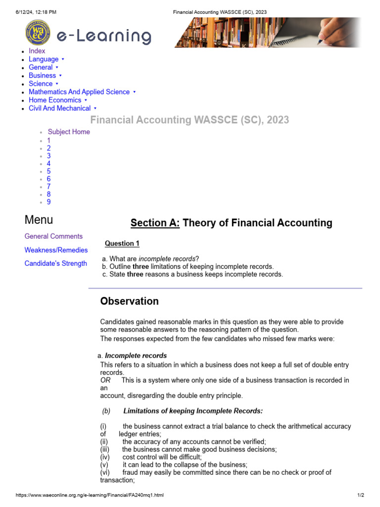 WASSCE 2021 FINANCIAL ACCOUNTING QUESTIONS AND ANSWERS PDF FREE DOWNLOAD visual data 3