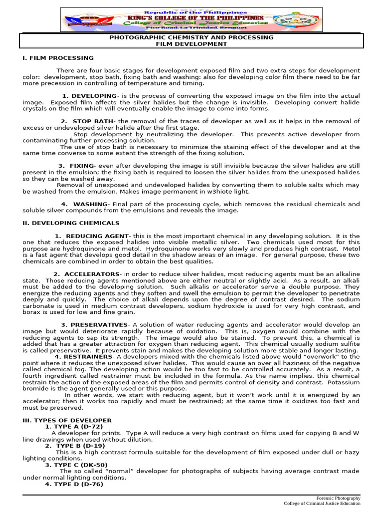 Photographic Chemistry and Processing | PDF | Chemical Substances ...