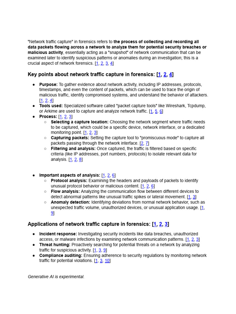 Network Traffic Capture in Forensics | PDF | Computer Network | Network ...