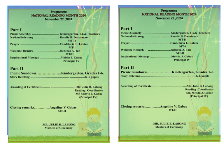 Doc1.docxReading Month Program | PDF