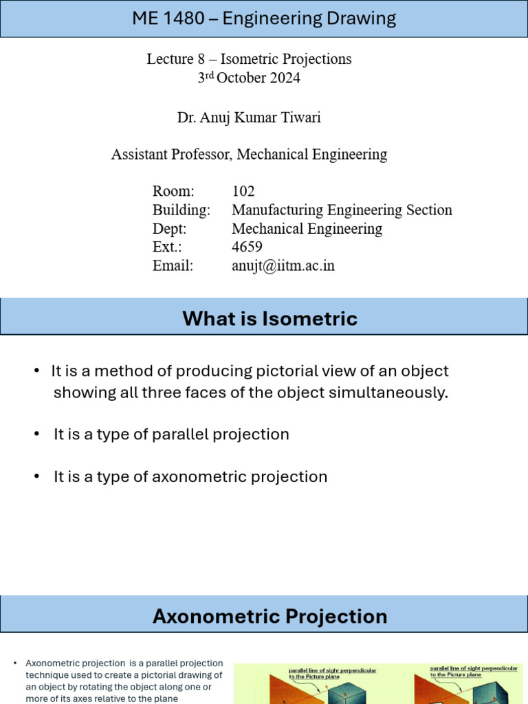 Isometric Projections in Engineering Drawing | PDF | Projective ...