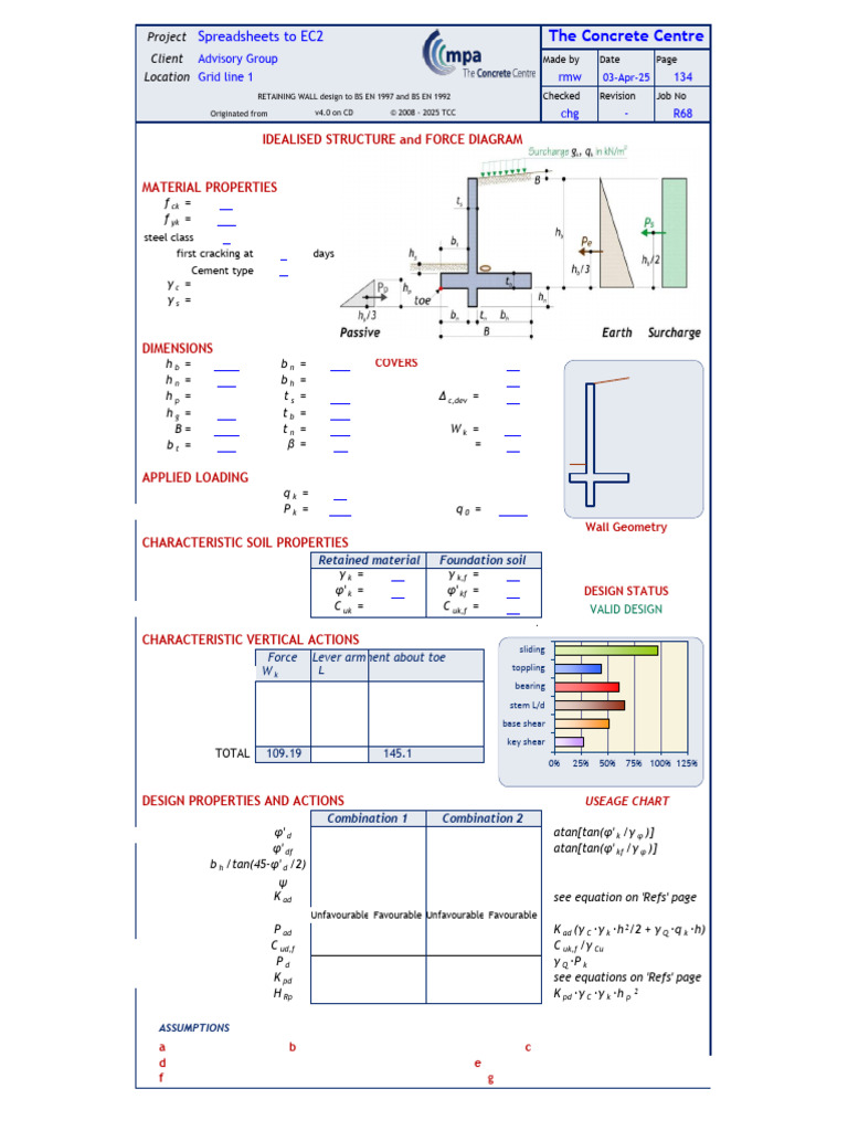 Retaining Wall Design to BS EN Standards | PDF | Mechanical Engineering ...