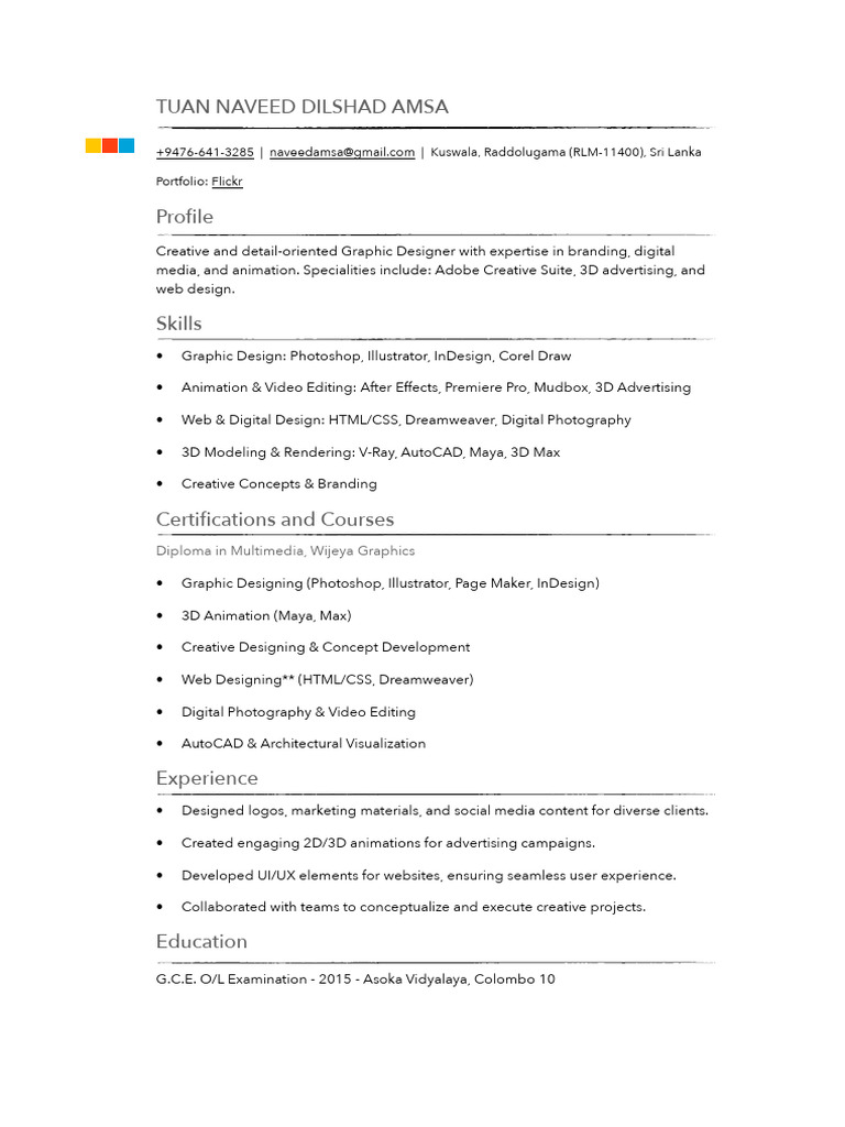 Graphic Designer Profile: Tuan Naveed Dilshad | PDF