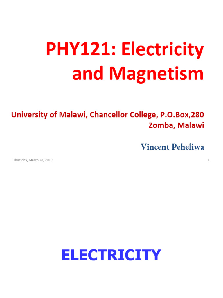 Electricity and Magnetism | PDF | Electric Charge | Capacitor