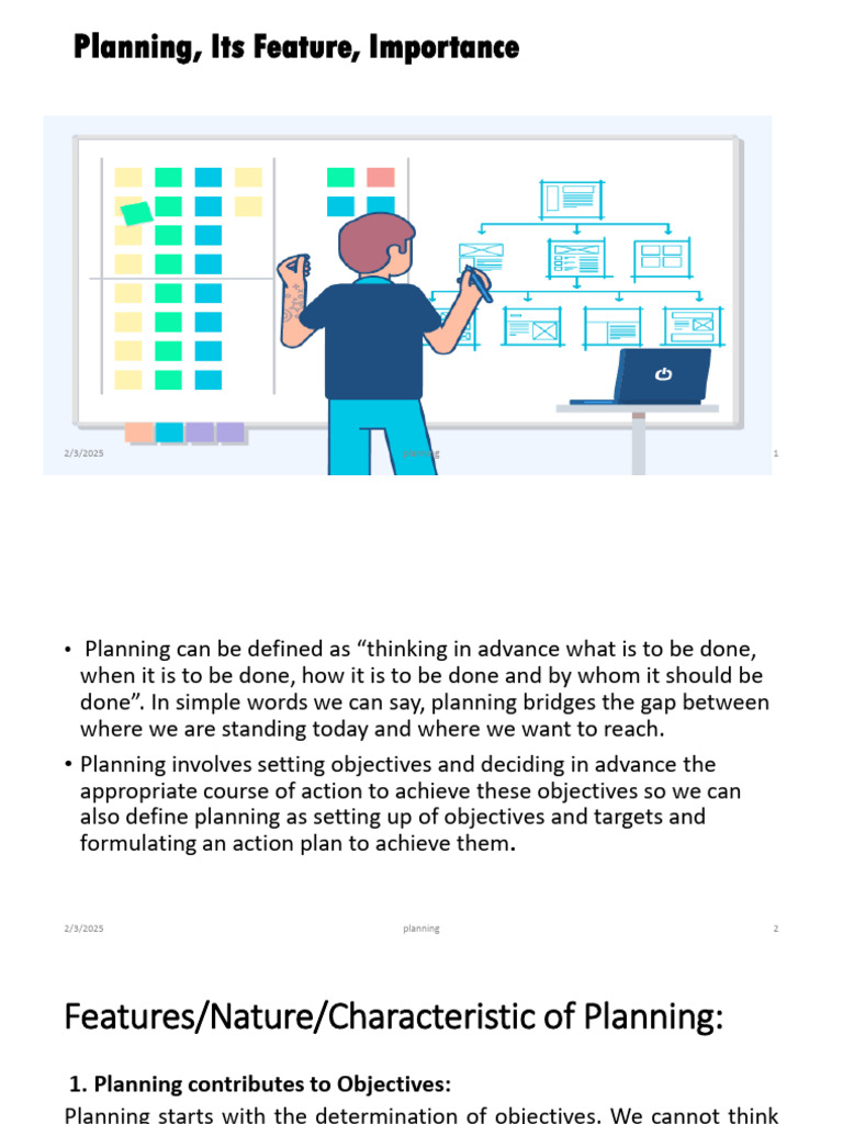 Importance and Features of Planning | PDF | Goal | Planning