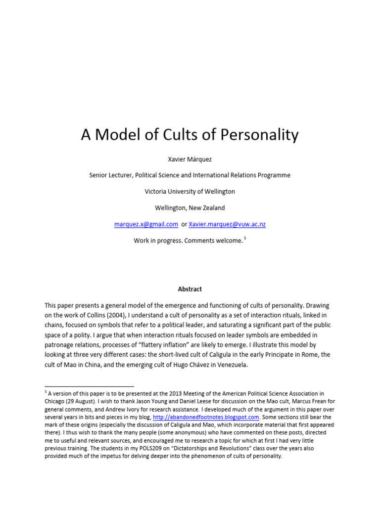Understanding Cults of Personality | PDF | Rituals | Inflation