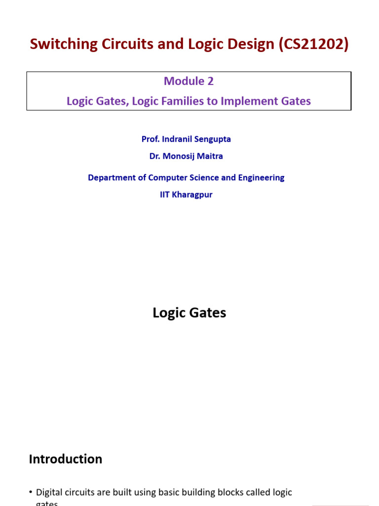 Logic Gates and Circuit Design Basics | PDF | Logic Gate | Cmos