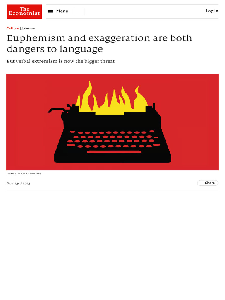 Euphemism and Exaggeration Are Both Dangers To Language - Economist ...