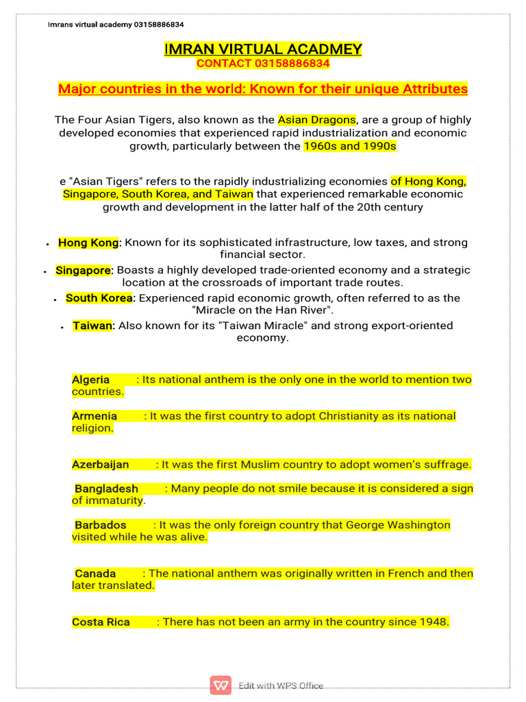 Four Asian Tigers Overview | PDF | Four Asian Tigers