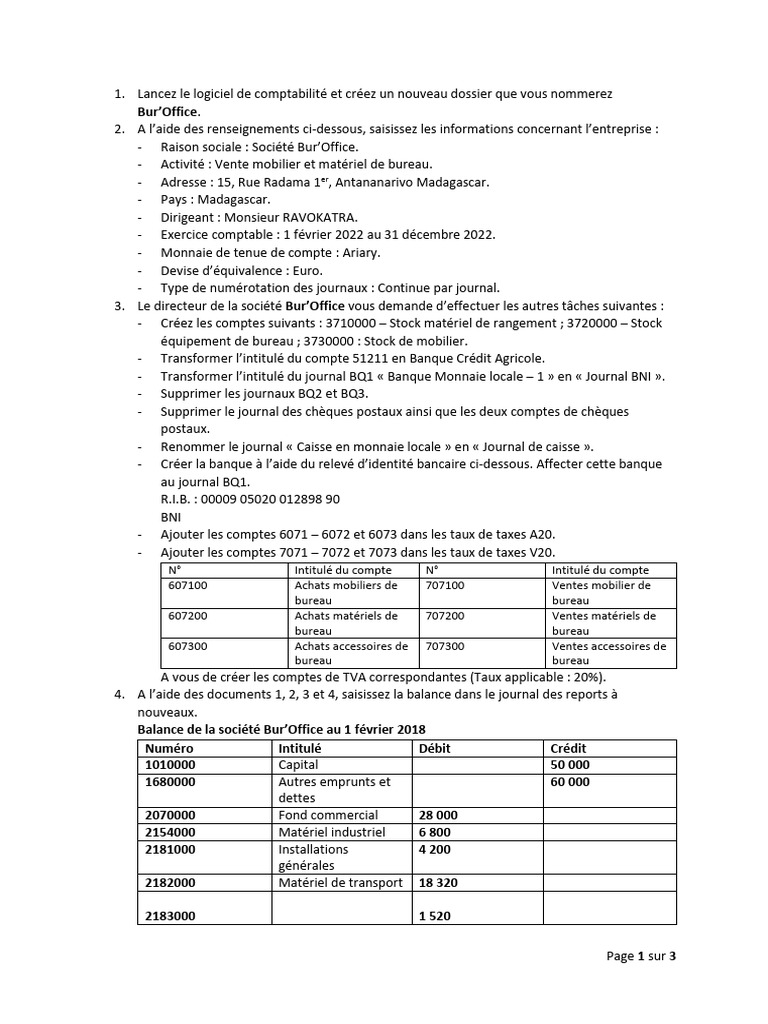 Gestion comptable Bur'Office | PDF | Banques | Taxe sur la valeur ajoutée