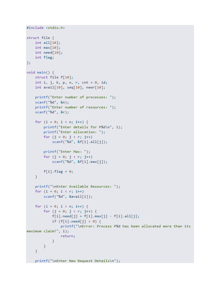 Banker's Algorithm and Resource Management | PDF | Computer Libraries ...