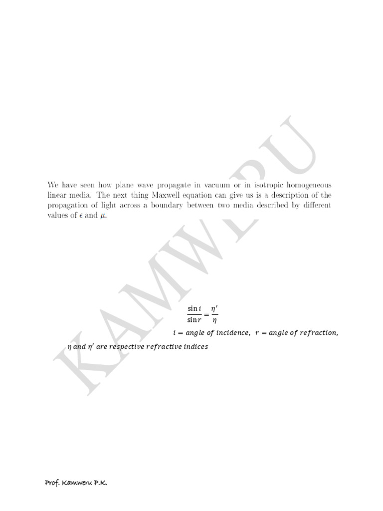 Chapter Three Notes and Questions | PDF | Polarization (Waves) | Waves