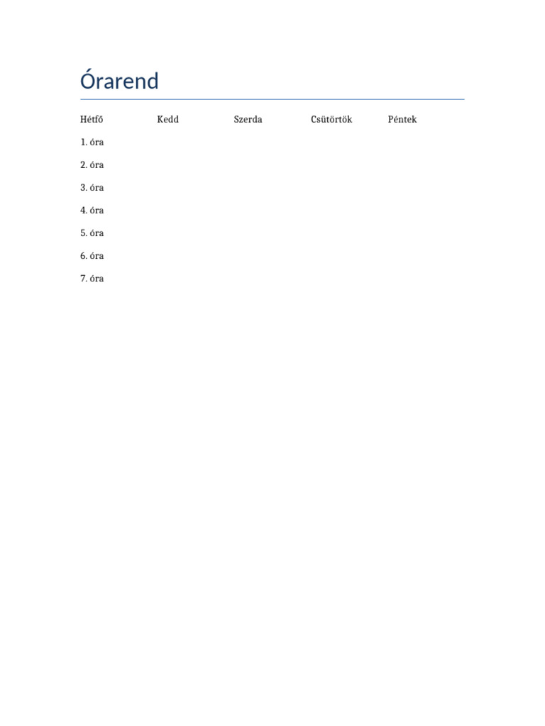 Orarend | PDF