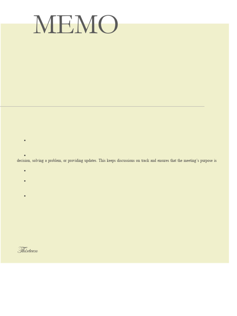 Effective Meeting Strategies Memo | PDF