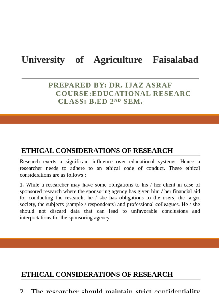 ethical considreation of research | PDF | Experiment | Informed Consent