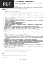 Matriz do 4º Teste de Sociologia - reprodução e ação social - 2012