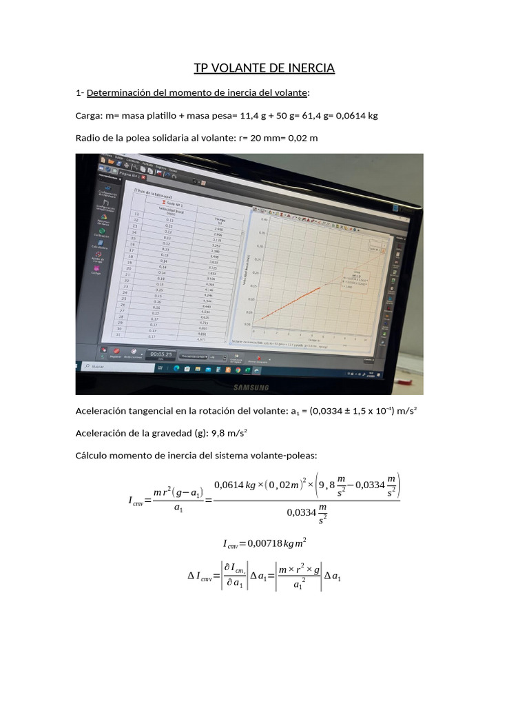 Cálculo del Momento de Inercia de Volantes | PDF | Física | Mecanica ...