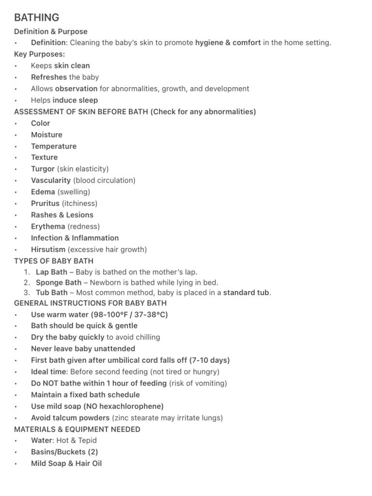 Baby Bathing and Umbilical Care Guide | PDF | Diseases And Disorders ...