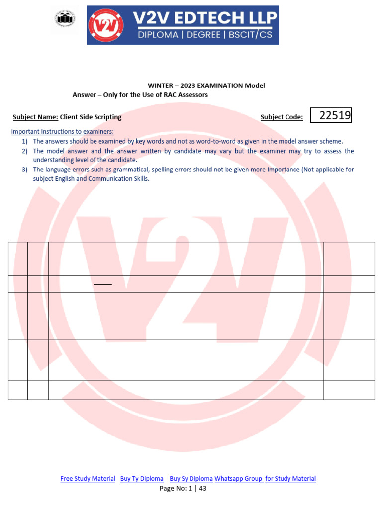 1020243-CSS Winter 2023 Examination Model Answer Paper V2V | PDF | Http ...
