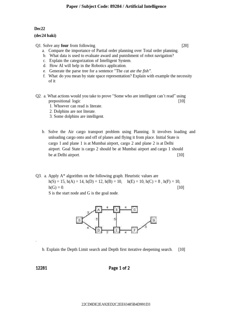 AI Planning and Problem Solving Techniques | PDF | Transport Layer ...