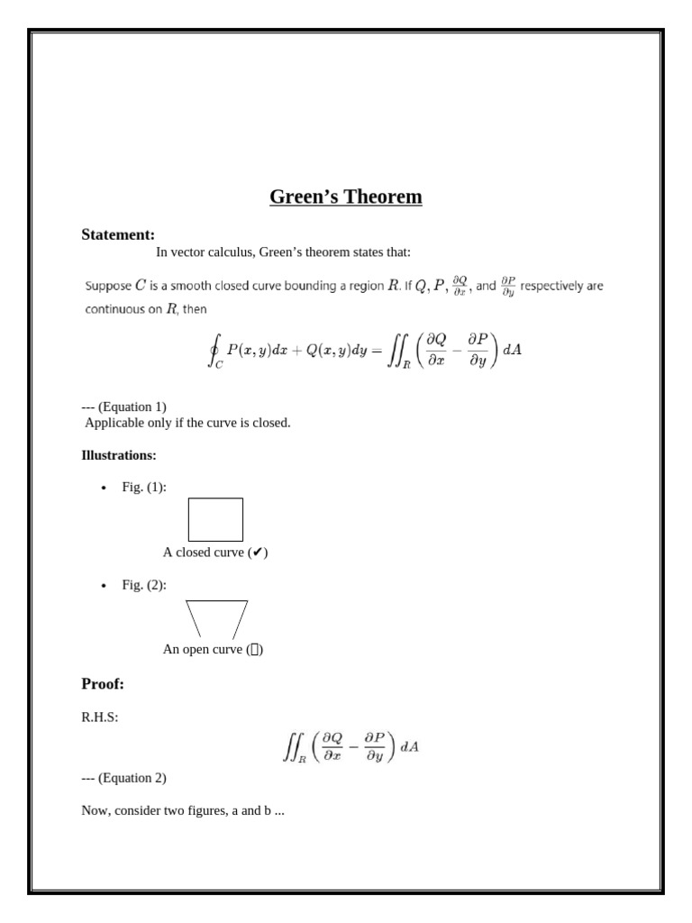 Green theorem | PDF