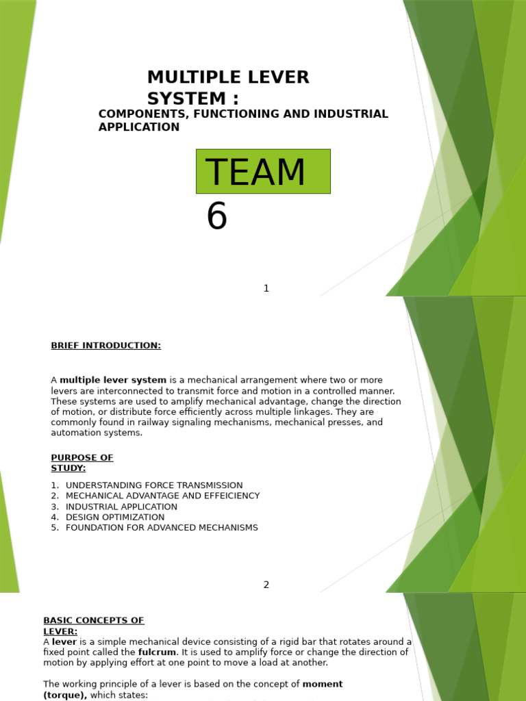 Multiple Lever Systems in Industry | PDF | Lever | Mechanics