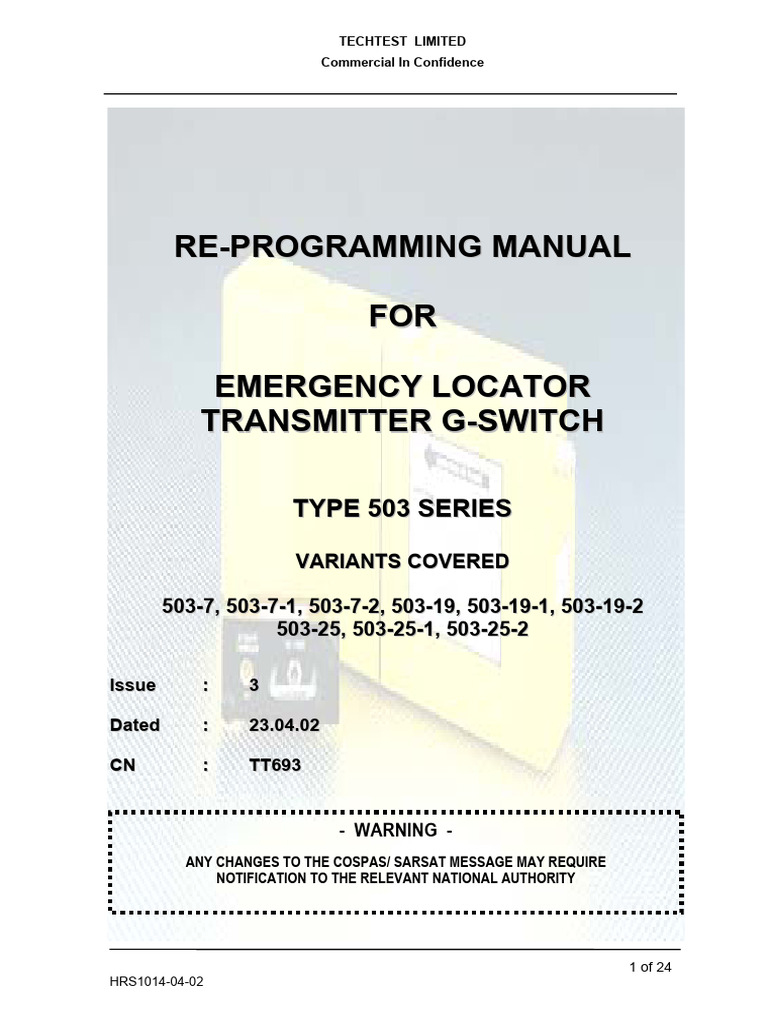 ELT 503 Re-Programming Manual - Is3 | PDF | Global Positioning System ...